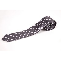 Cravata slim neagra cu puncte albe